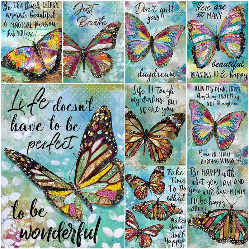 

5D Diamond Painting Cross Stitch Rhinestone Mosaic Full Square Child Diamond Embroidery Animal Butterfly Words Handmade Art Gift