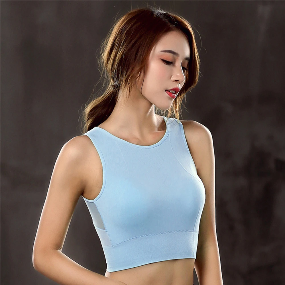 Лидер продаж женский бюстгальтер для йоги тренировочный сетчатый спортивный с