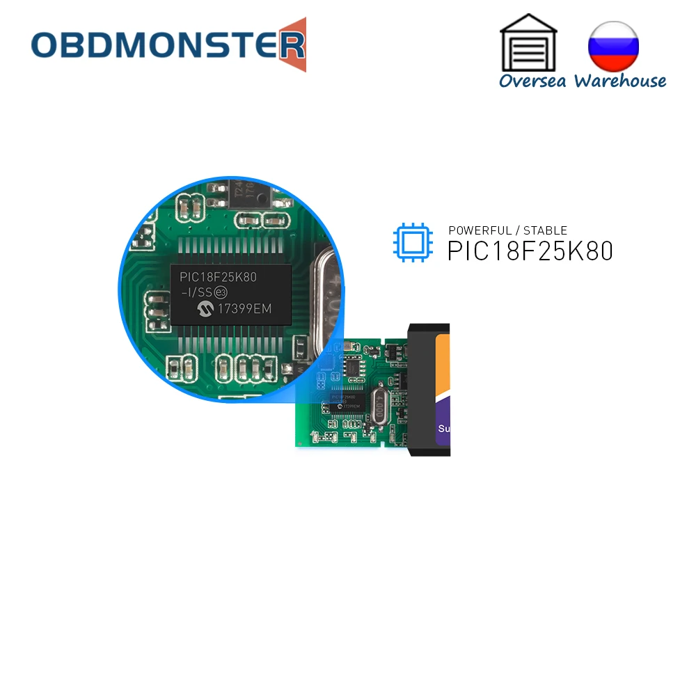 ELM327 V1.5 OBD2 сканер PIC18F25K80 Bluetooth автомобильный диагностический инструмент для Android