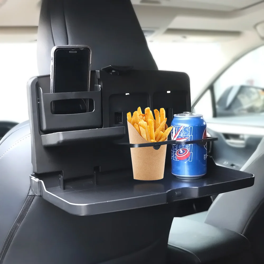 Bandeja plegable para taza de comida y bebidas, soporte para asiento trasero, estante de almacenamiento Interior para coche, accesorios para coche