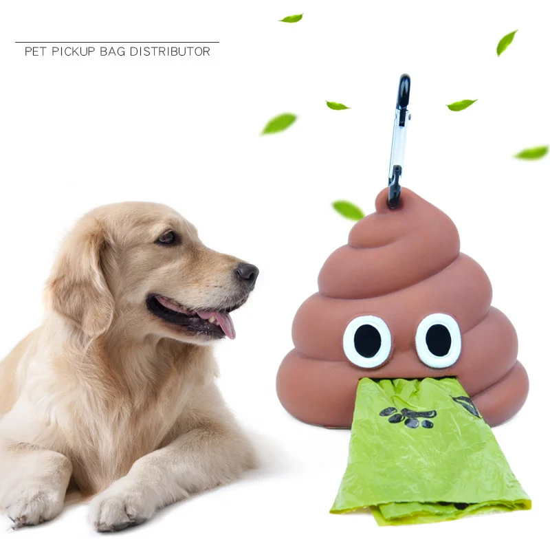 

Funny Pet Dog Poop Bag Dispenser Waste Garbage Holder Dispensers Pets Dogs Trash Cleaning Dog Toy Pet Supplies