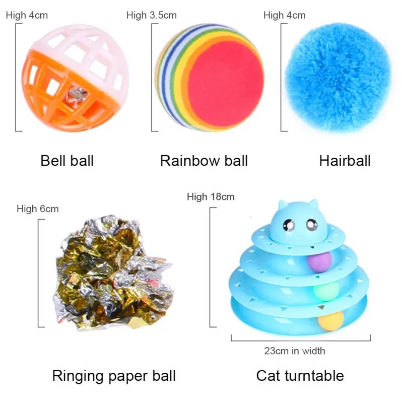 

1 Set Pet Cat Toy Combo Cat Toy Cats Stick Feather Feather Mouse Bell Ball Pet Cats Toys Supplies Funny Interactive Plush
