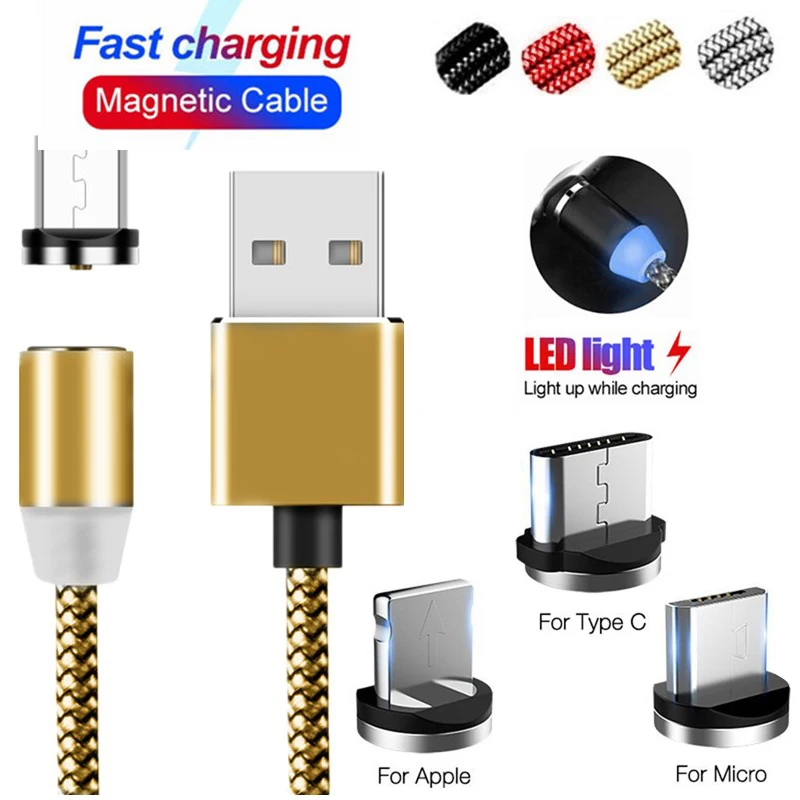Магнитный USB Type C Micro кабель для быстрой зарядки Xiaomi MIX 2 2S 3 MAX Redmi 4 4A 4X 5 5A S2 iPhone X 7 8 PLUS