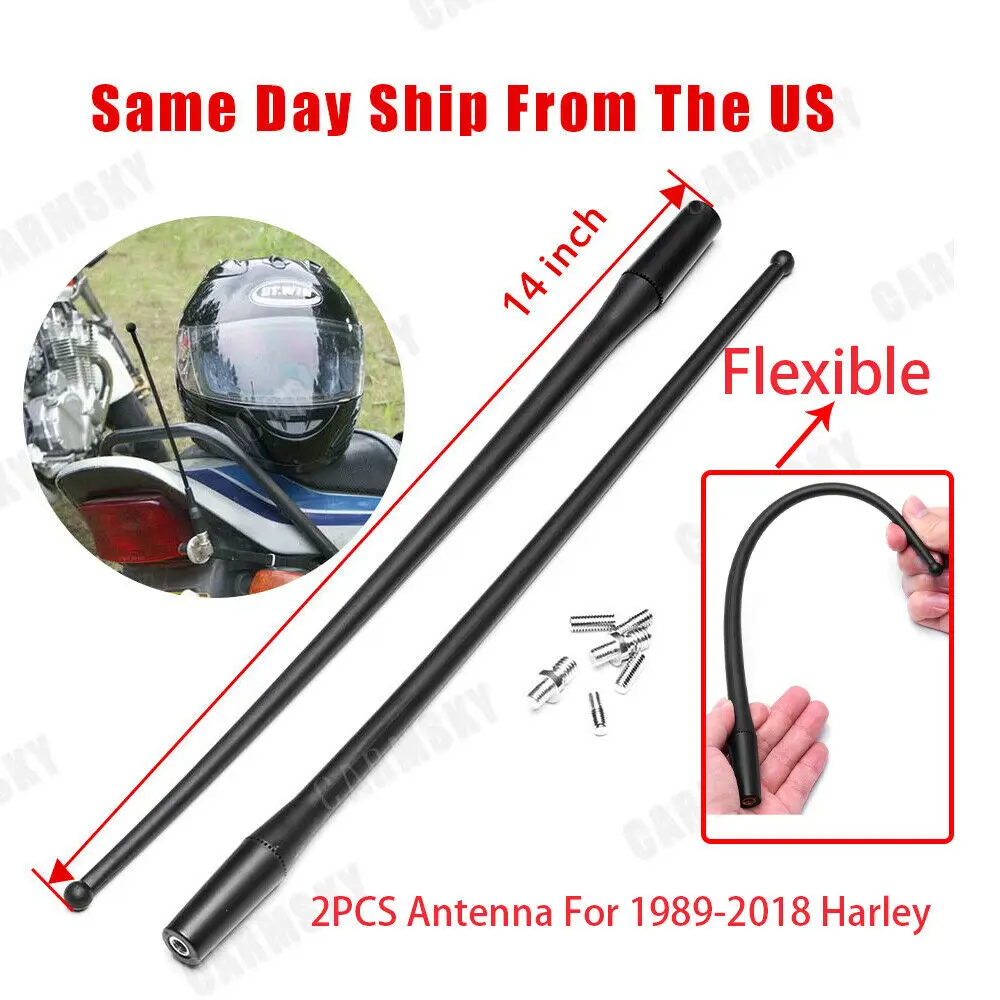 1 пара/2 шт Мотоцикл 14 &quotантенна для 1989 2017 Harley Davidson черная горячая
