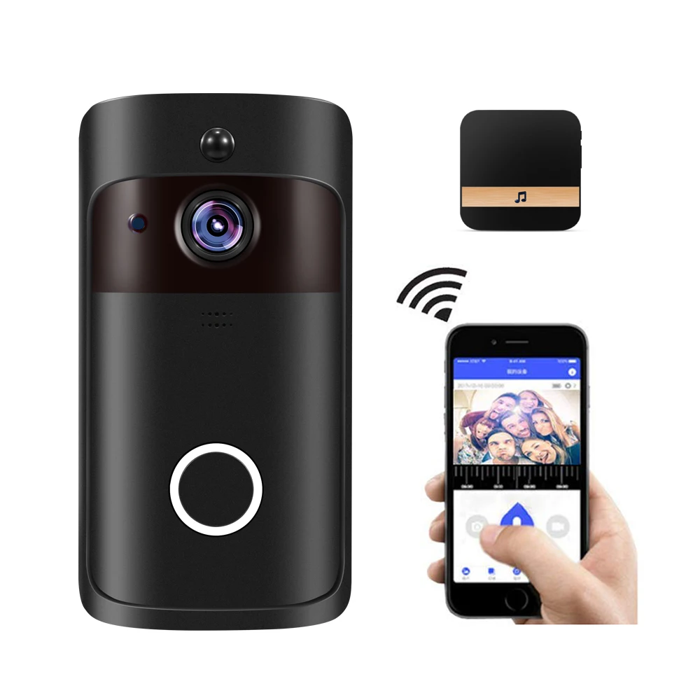 Wi-Fi, видеопереговорное устройство глазок дверной звонок, камера перезвон 1080P HD ИК Ночное видение 160 градусов Беспроводной удаленно