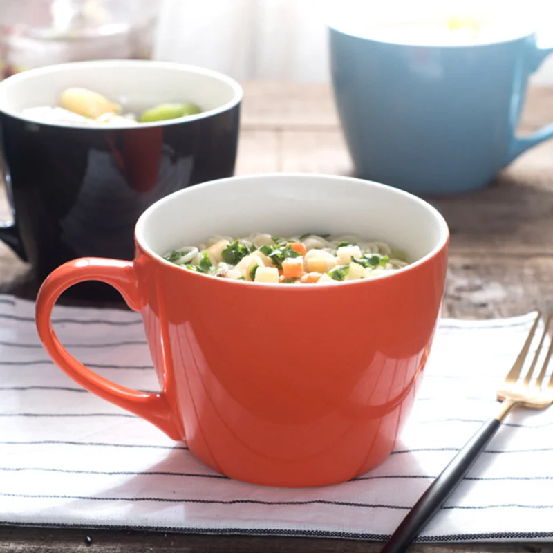 900 мл японская фотография с крышкой чашка для завтрака студенческое общежитие