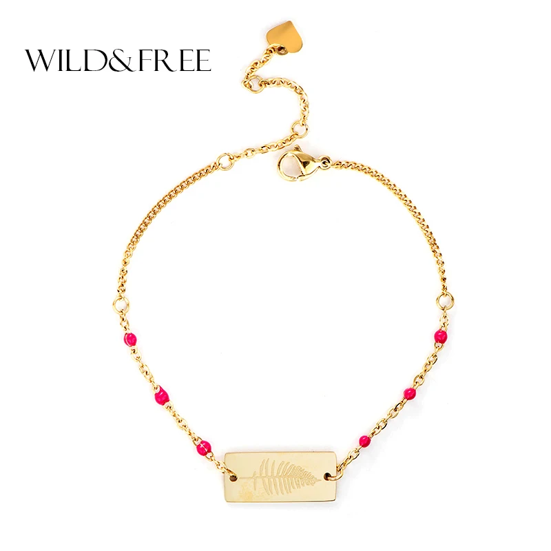 Wild &amp Free новый золотой прямоугольник из нержавеющей стали с геометрическим