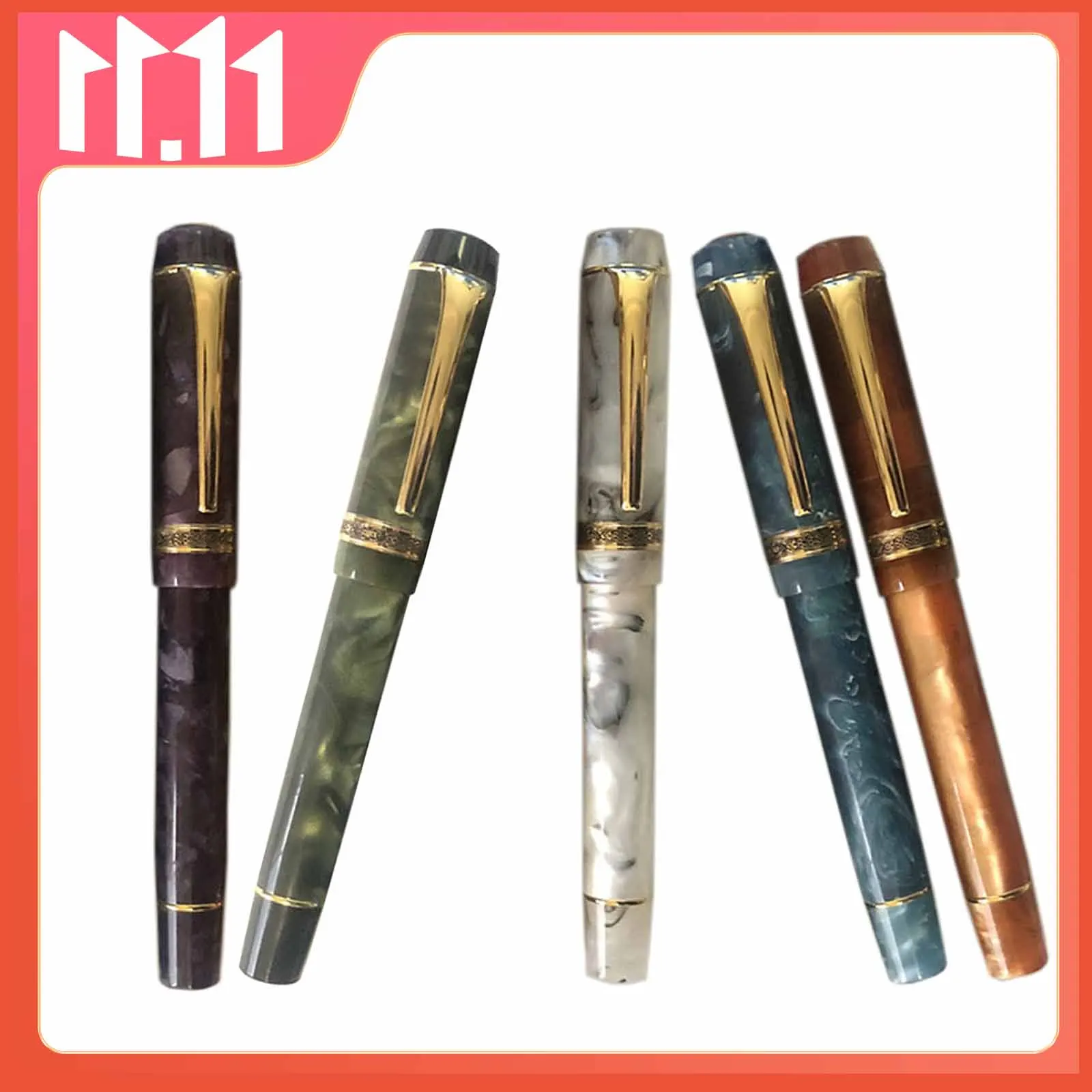 Kaigelu-pluma estilogr&aacute;fica EF F M Nib, pluma de tinta con patr&oacute;n de &aacute;mbar de m&aacute;rmol hermoso, regalo de escritura para oficina y negocios, nuevo color, 316-0