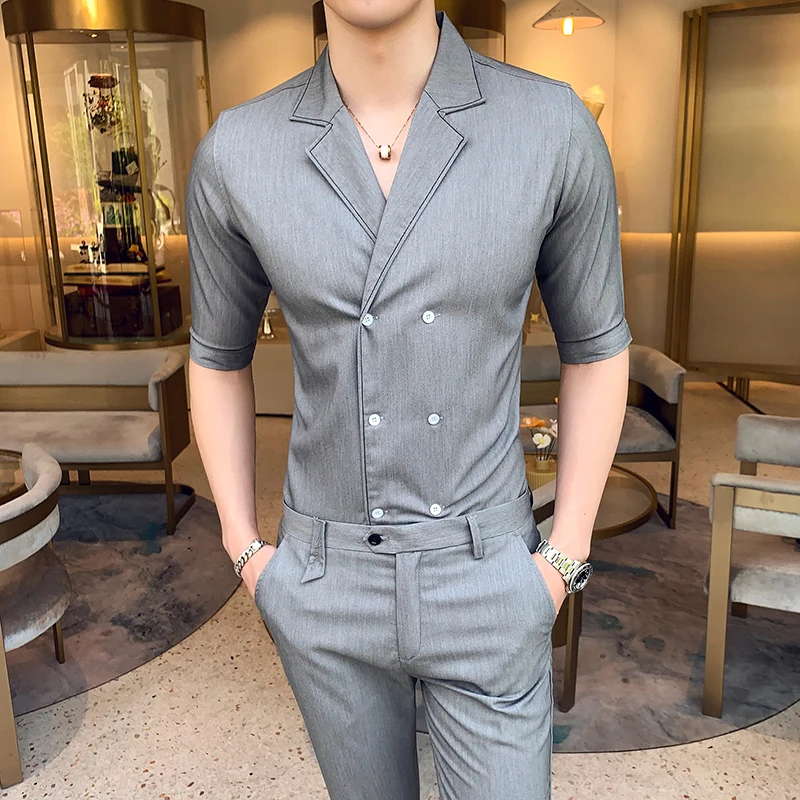 (Куртки + брюки) 2019 новый стиль мужские весенние деловые костюмы из чистого