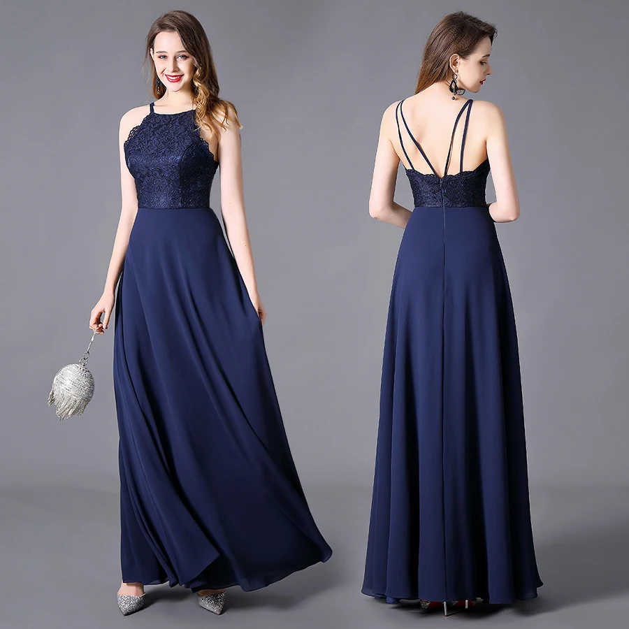Вечернее платье большого размера темно синее ТРАПЕЦИЕВИДНОЕ шифоновое без