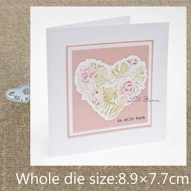 Металлические высекальные штампы XLDesign 2 шт. цветок сердце рамка украшение