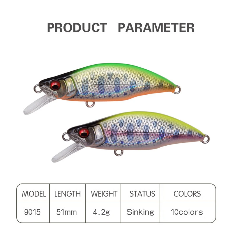 Рисунок 3 - Мини тонущие рыболовные приманки в виде гольяна 51 мм