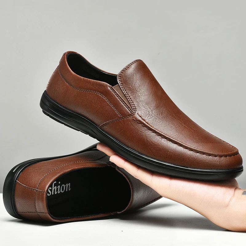 

2021 new casual fashion peas shoes all seasons shoes all-match leather shoes