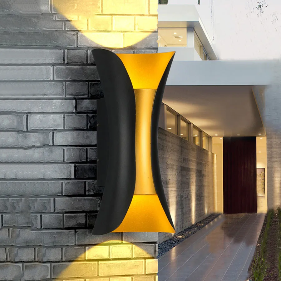 

Outdoor Waterproof LED Wall Lamp Courtyard Garden Aisle Corridor Porch Wall Lights Aluminum Villa Balcony Exterior Porch Lamps