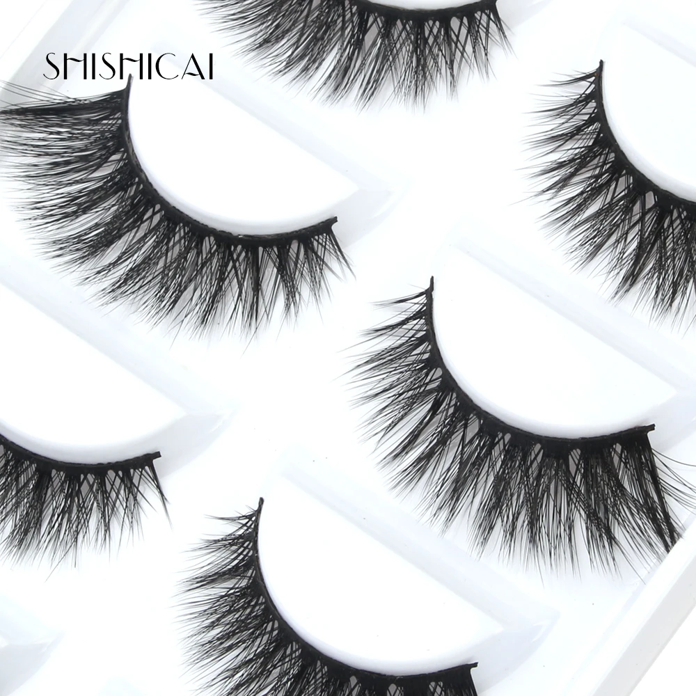 5 пар 3D норковые накладные ресницы натуральные длинные для глаз подвязка макияжа