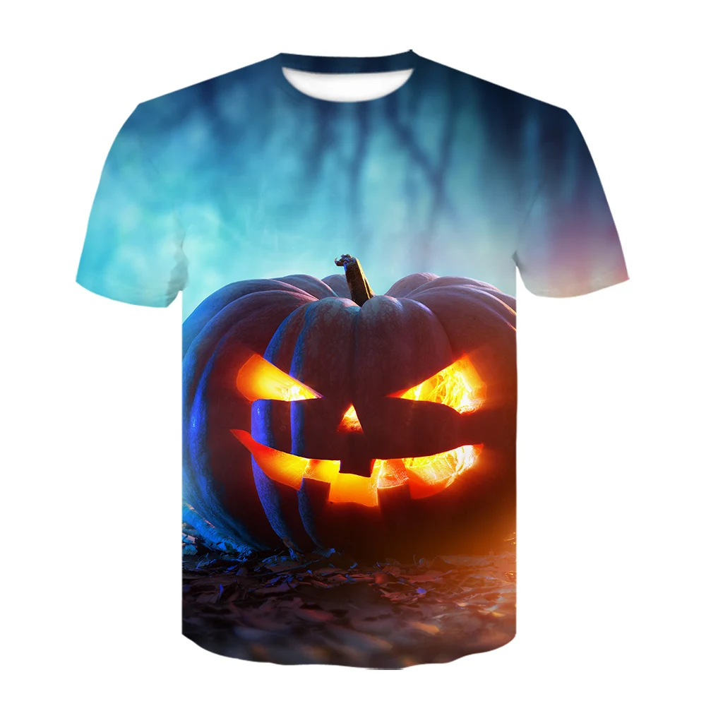 Мужская футболка с черепом 3d на Хэллоуин принтом тыквы привидения косплей