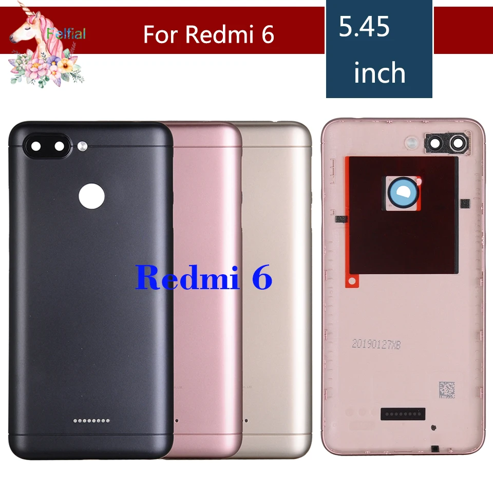 Оригинальный Корпус для Xiaomi Redmi 6A 6 пластиковая батарейка задняя крышка запасные