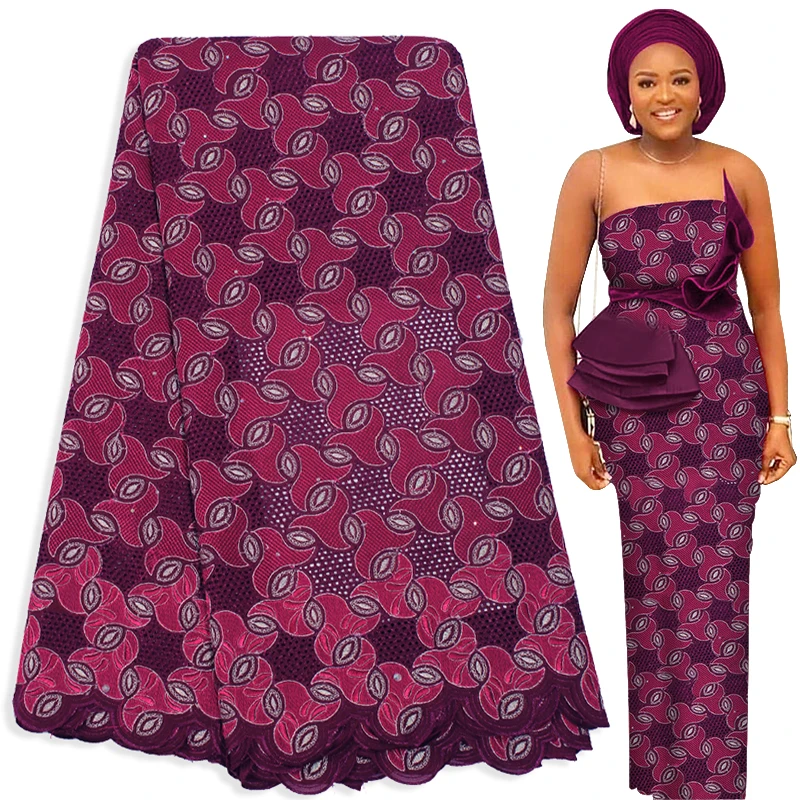 Новинка, швейцарская вуаль, кружево, 100% хлопок, вышивка Вечерние Borer, 2,5 ярдов, мягкая африканская кружевная ткань