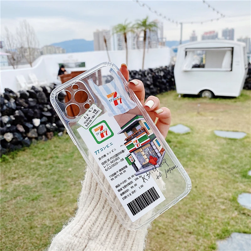 

Creative Convenience Store Phone Cases For iPhone 12 Mini 11 Pro XS MAX X XR 7 8 Plus SE 2020 Clear Straight Edge Soft Tpu Cover