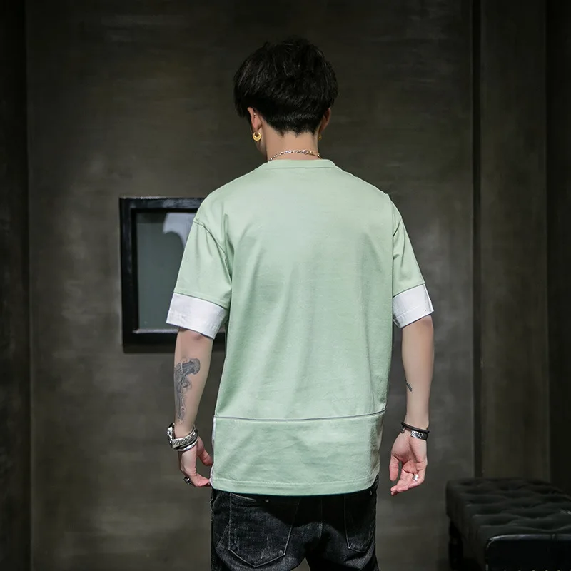 Футболка мужская с коротким рукавом хлопок круглый вырез Повседневная брендовая