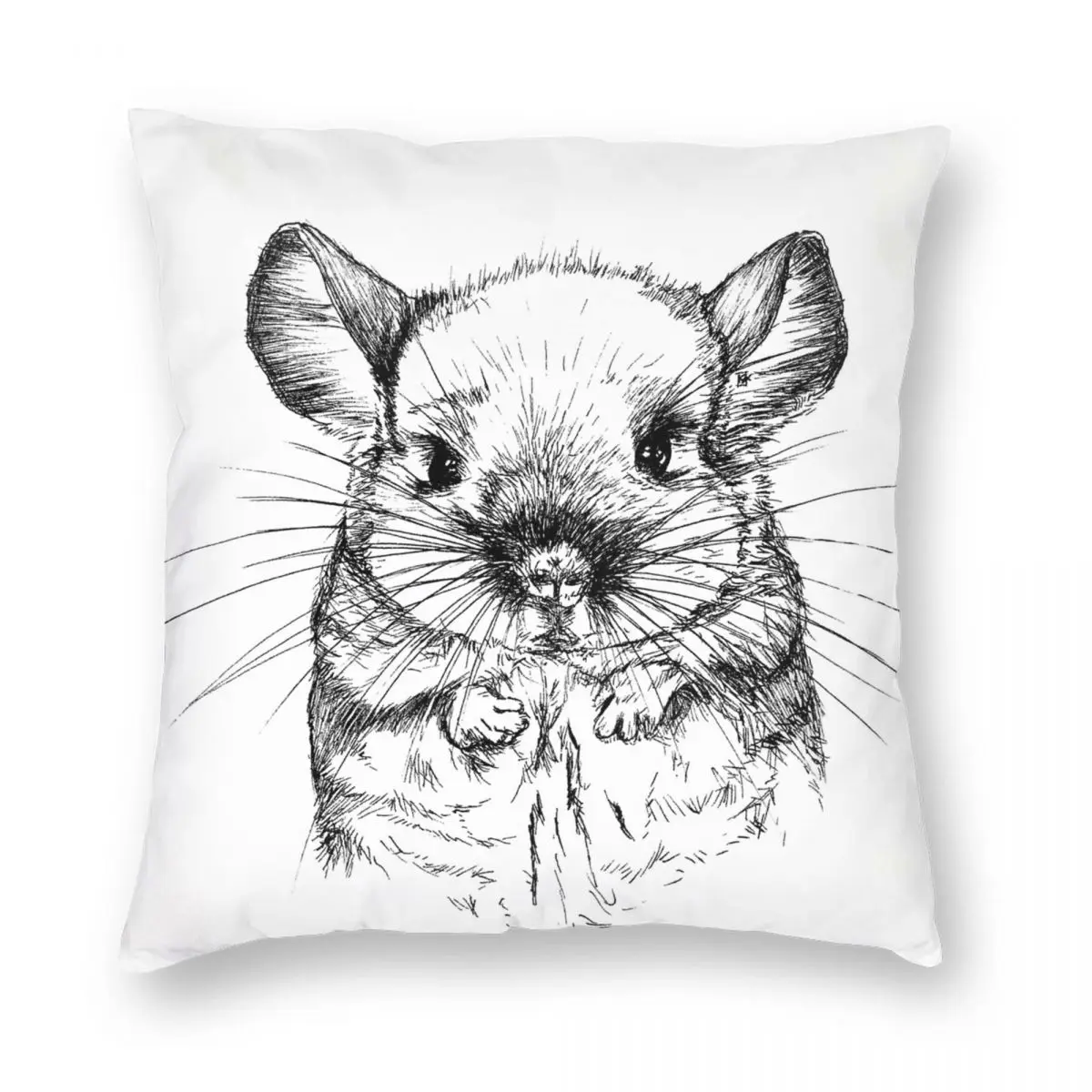 Квадратный чехол для подушки Chinchilla My Love полиэстеровый льняной бархатный с