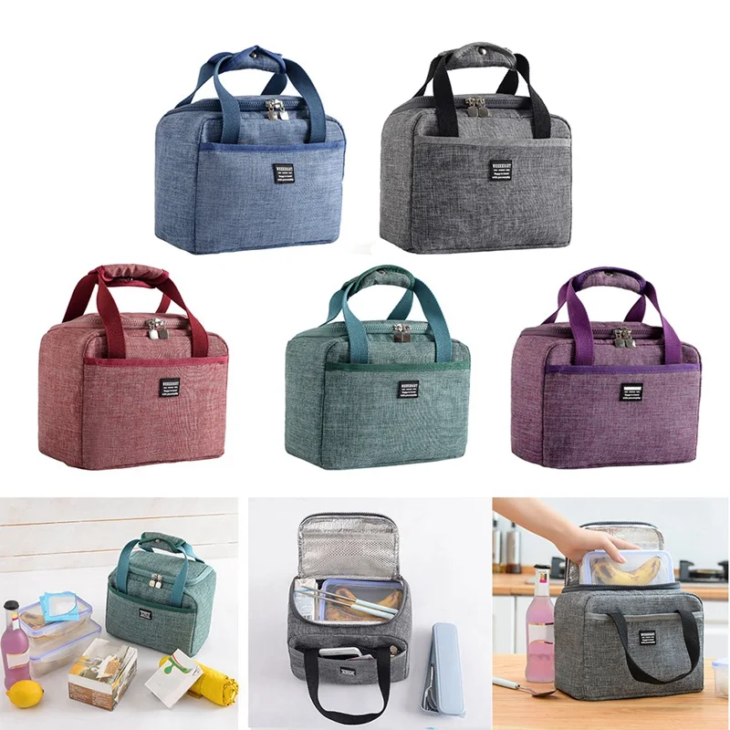 Портативная сумка для ланча из ткани Оксфорд изолированная Термосумка Bento