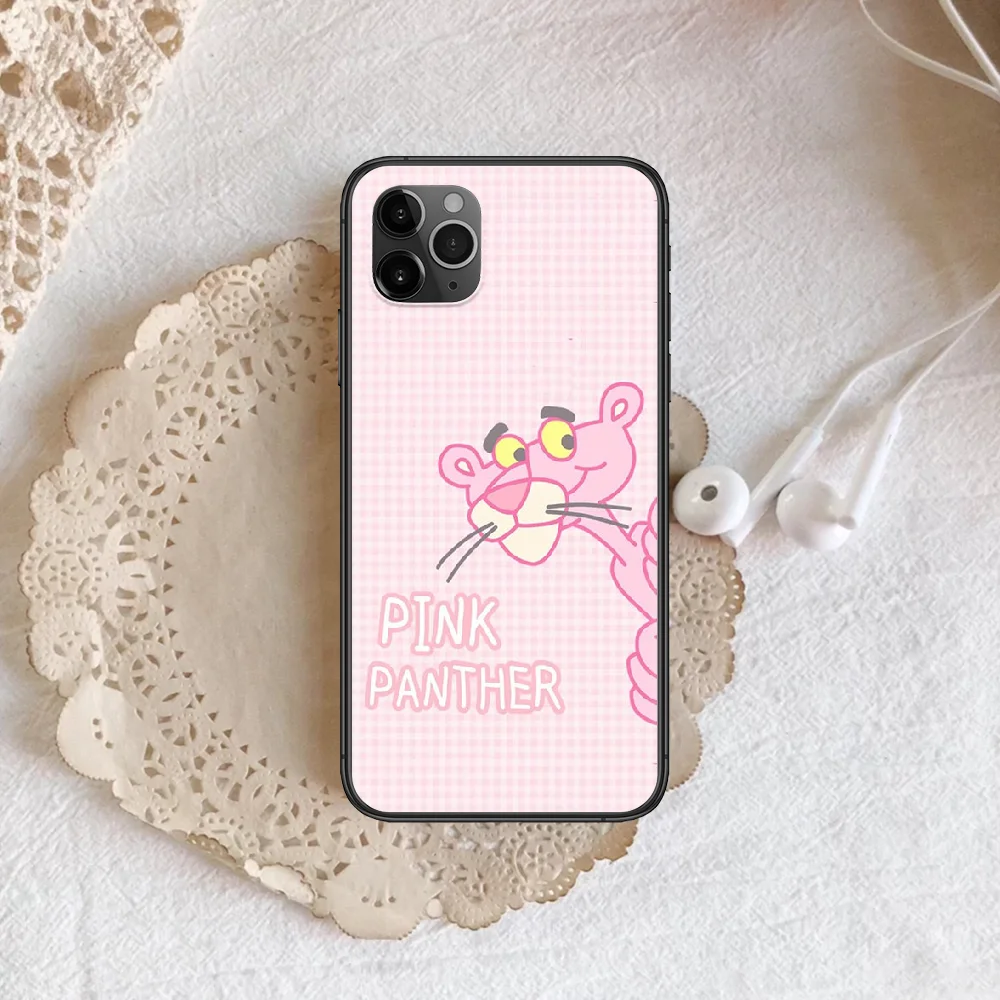 

Pink Cute Funny Naughty Panther Phone Case Cover Hull For iphone 5 5s se 2020 6 6s 7 8 12 mini plus X XS XR 11 PRO MAX black