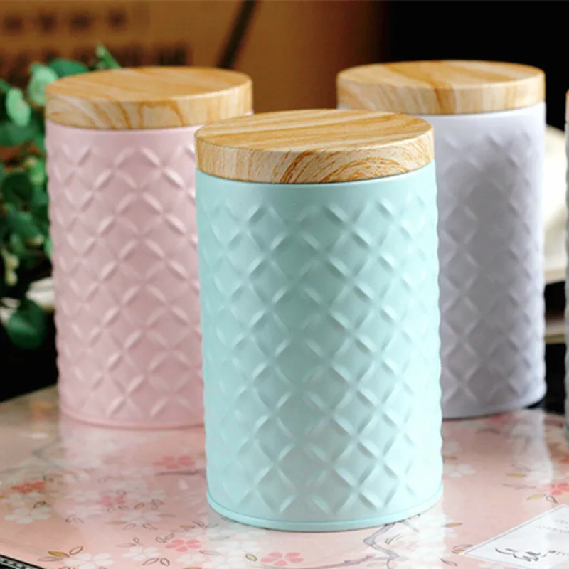 Однотонная простая цилиндрическая жестяная коробка для хранения органайзер