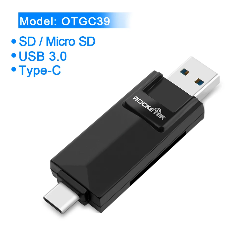 OTGC39 Rocketek usb 2,0 3,0 считыватель карт памяти Тип c OTG android адаптер кардридер для micro SD/TF microsd ридеры ноутбук компьютер - Цвет: OTGC39