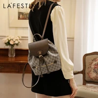 lafestin 2021new female large capacity fashion trend leather shoulder bag high college student schoolbag travel leisure backpack