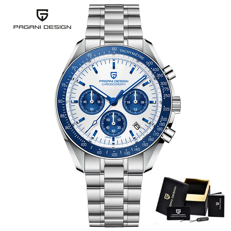 

PAGANI Design 2022 New Luxury Sports Moon watch Quartz Chronograph Men's Watch Japan VK63 Sapphire Relogio Masculino