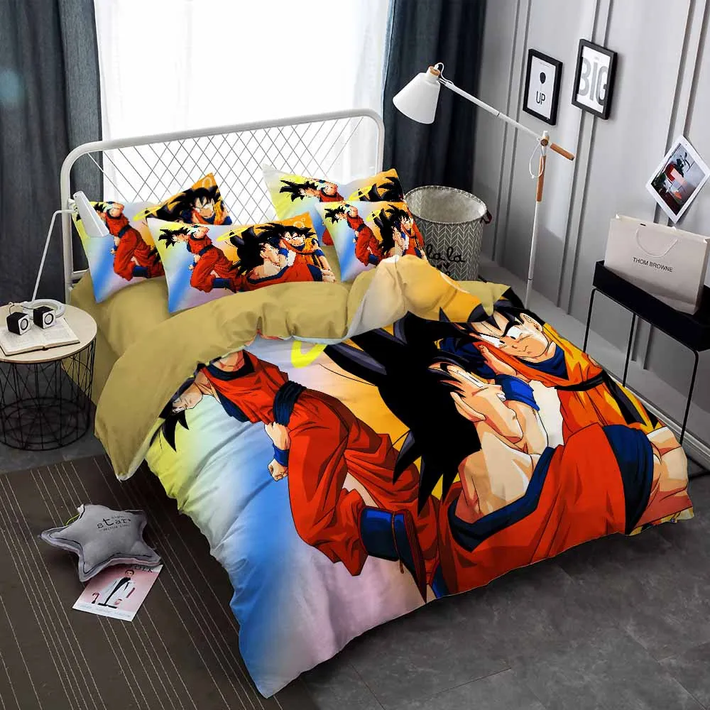 Новые корейские носки из хлопка, хлопковые Dragon Ball Z Комплект постельного белья наволочка близнец полный queen King Размеры для мальчиков и девочек, Комплект постельного белья 2/3 шт. набор пододеяльников