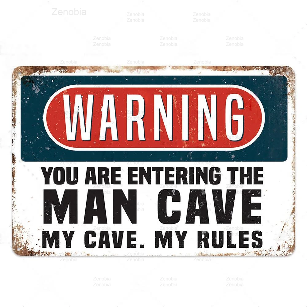 Винтаж в ковбойском стиле клуб металлическая жестяная вывеска человек пещера