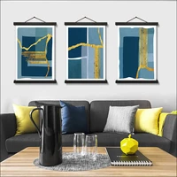 abstract canvas with frame printing modern simple abstract scroll paintinggold geometric graphics posters line aesthetics