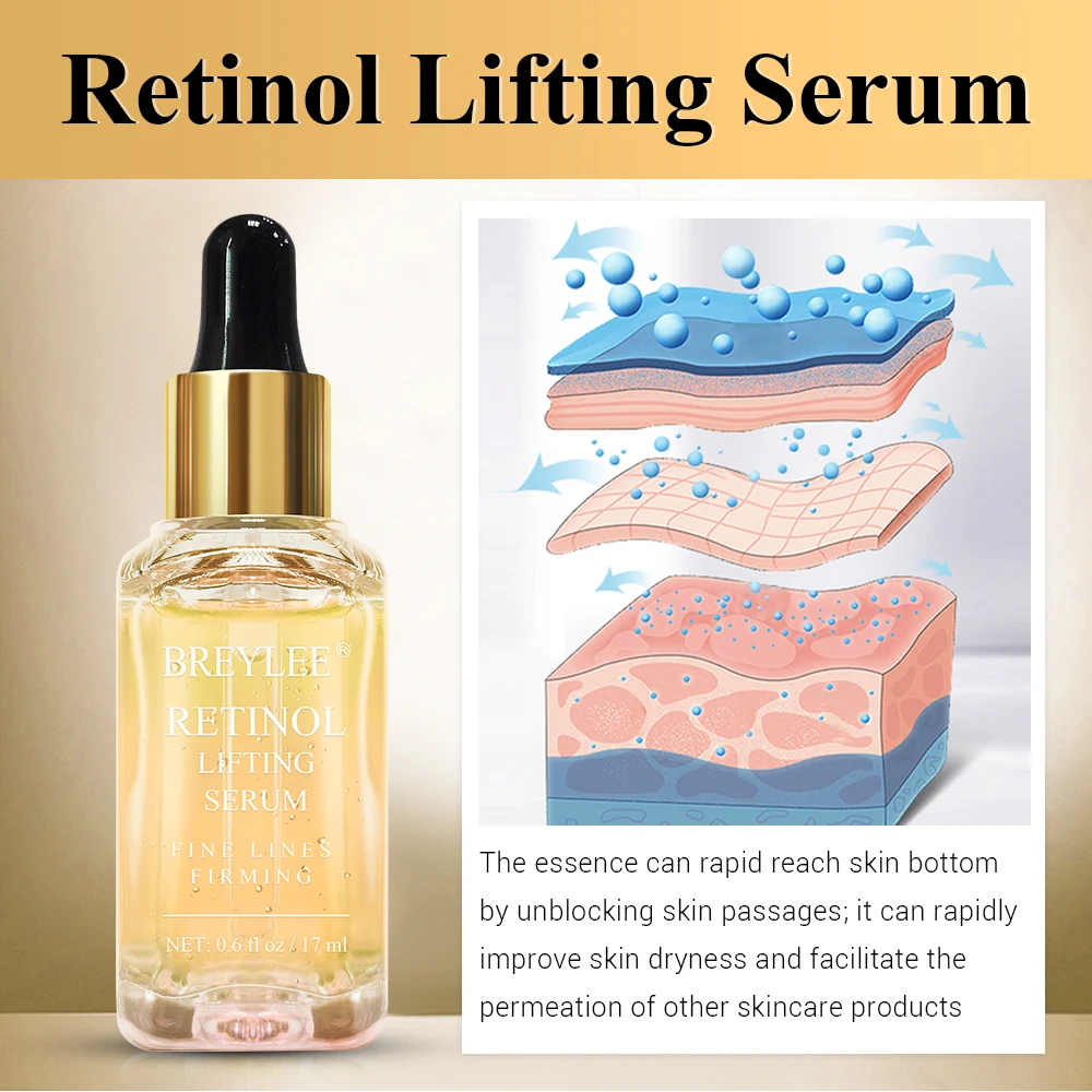 Breylee Retinol крем для лица крем от морщин набор для ухода за кожей с омолаживающим эффектом Сыворотка для лица крем для глаз удаляет мелкую линию морщин затягивает увлажнение