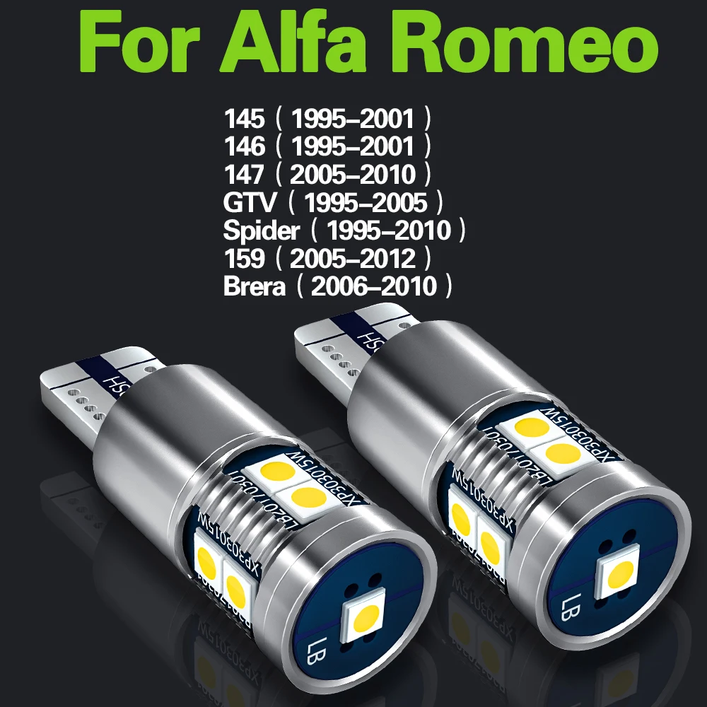 Светодиодная лампа дневного света W5W T10 194 Canbus без ошибок для Alfa Romeo 145 146 147 GTV Spider 159