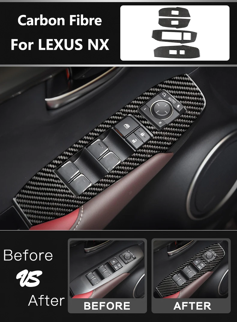 Аксессуары для LEXUS NX 300H200T LHD RHD, рулевое колесо на выходе, автомобильная дверная шестерня, декоративная панель из углеродного волокна, наклейки для внутренней отделки