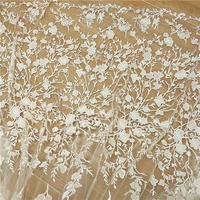 high quality venice lace fabric floral and branch embroidered ivory tulle fabric wedding gowns 1 yard 51%e2%80%9d wide
