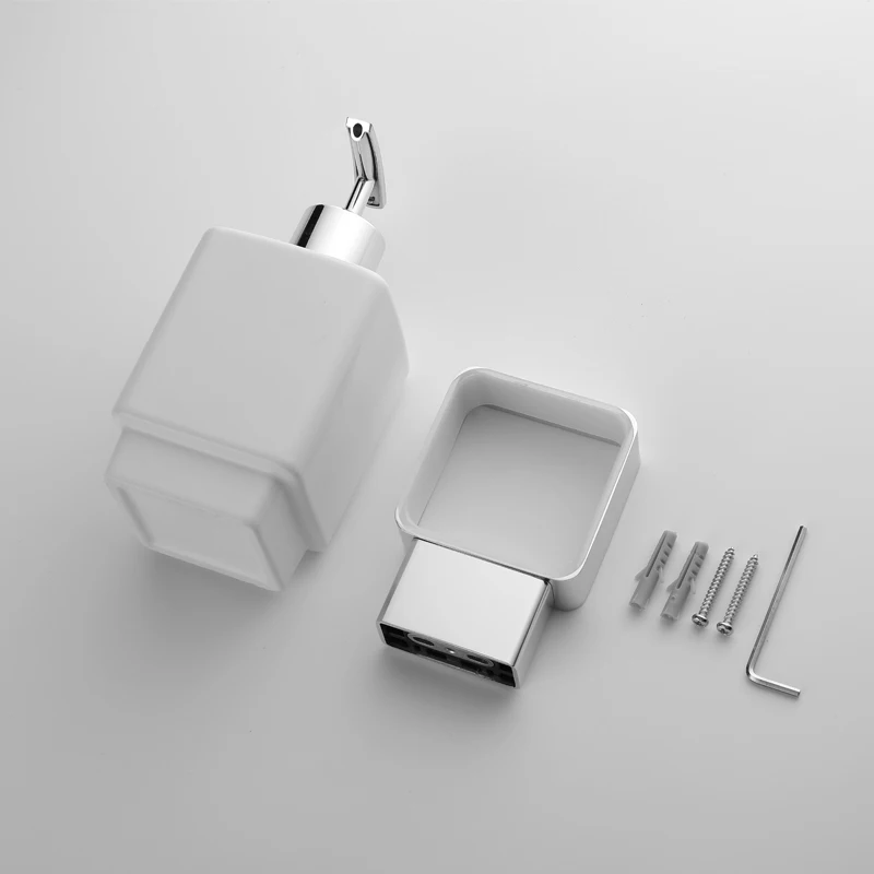 aluminum bathroom accessories liquid soap dispensers wall mounted lotion holder hand shampoo ceramic bottle for hotel kitchen free global shipping