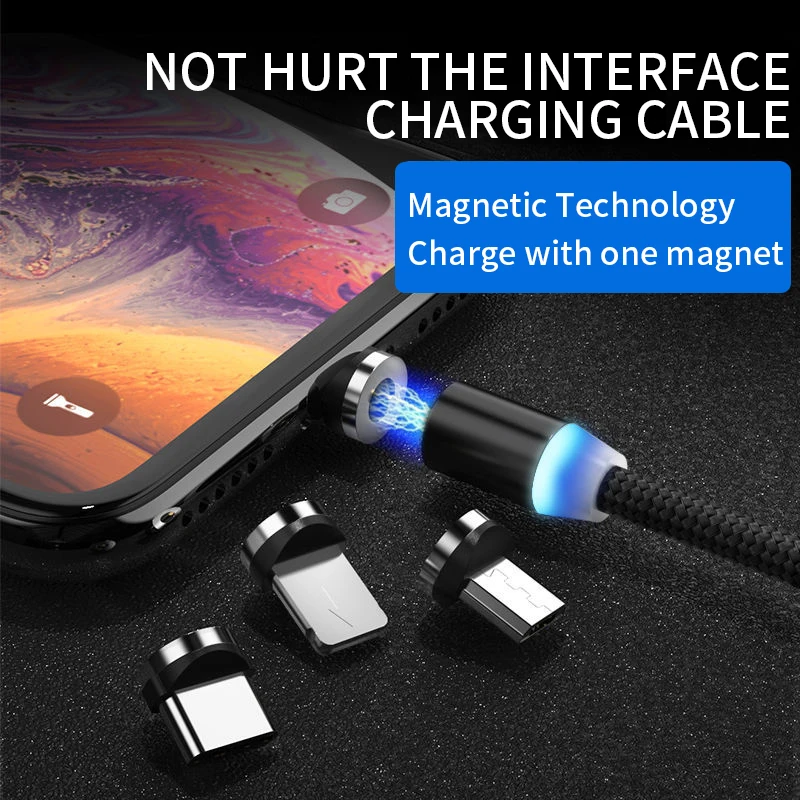 Магнитный кабель для быстрой зарядки Type-C шнур зарядного устройства Micro USB iphone