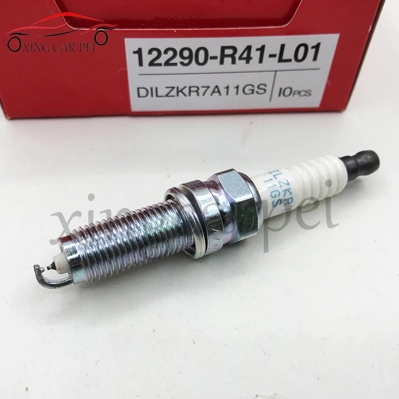 12290-R41-L01 DILZKR7A11GS 4 шт. двойная иридиевая Свеча зажигания для Honda Accord Civic 12290 R41 L01 HR-V