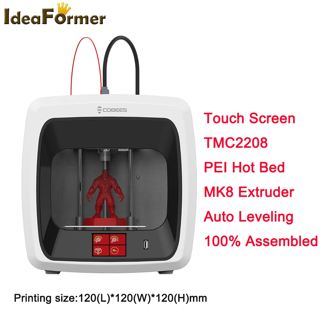 Ideaformer 3D-принтер Cobees 100% собранный TMC2208 бесшумный драйвер высокая точность