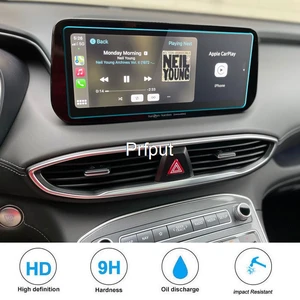 tempered glass screen protector for hyundai santa fe tm 2021 10 25 inch car navigation 9h tempered glass screen protective film free global shipping