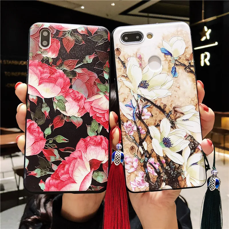 Wrist Strap For IPhone 7 8 6S Plus Phone Case Vintage Rose Wristband Flower Cases for Iphone 11pro X XR XS MAX Soft Covers |