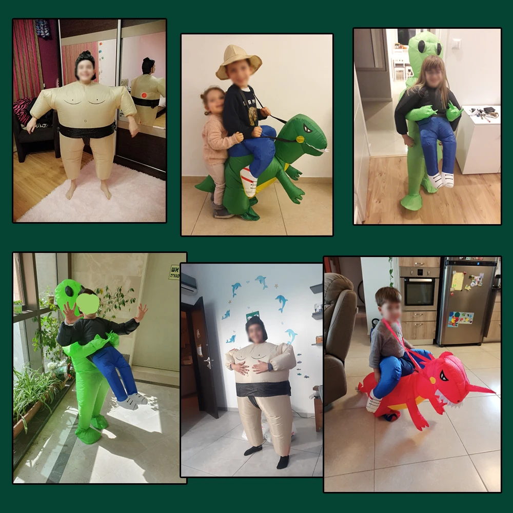 

Kids Dinosaur Inflatable Costume Boys Girs Jumpsuit Boysuit Child Alien Cosplay Costume Purim Halloween Party Suit Clothes