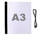 A3 большой Размеры светодиодный планшет для рисования алмазов картина аксессуары наборы инструментов цифровых графических Pad USB светодиодный светильник коробка трафаретная доска