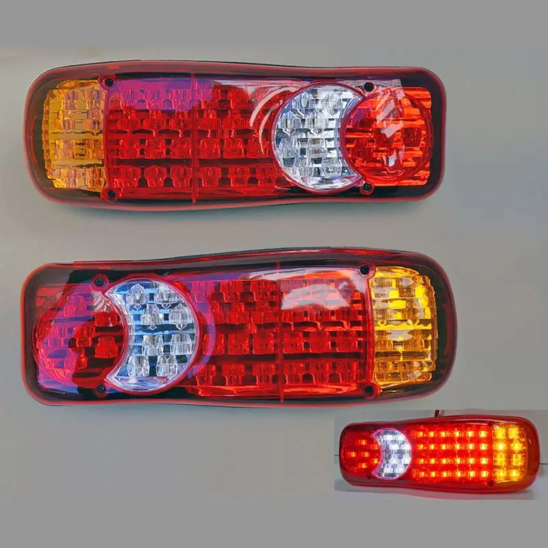 

1 pair 12V LED Rear Tail lights lamps 5 Function Trailer Caravan Truck van 46 LED