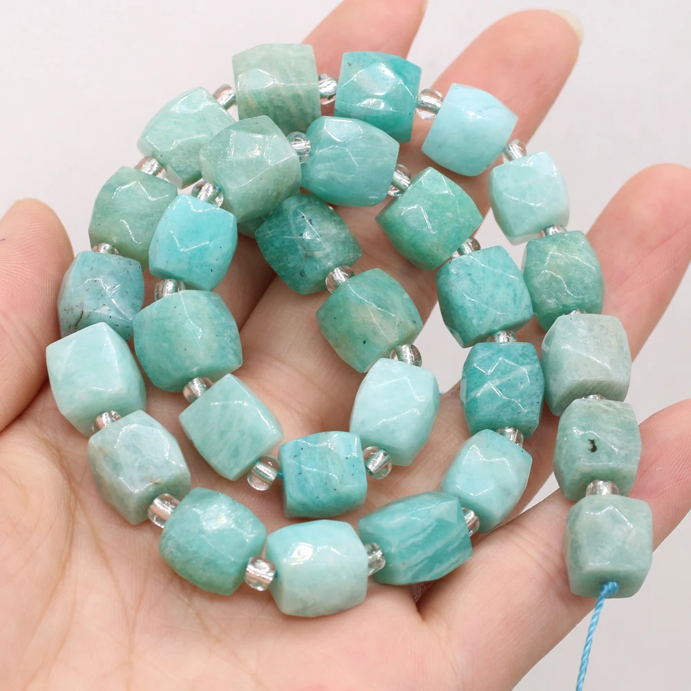 

Semi-precious stone rectangular beads Natural Amazonite For Jewelry Making Necklace Bracelet 11mm
