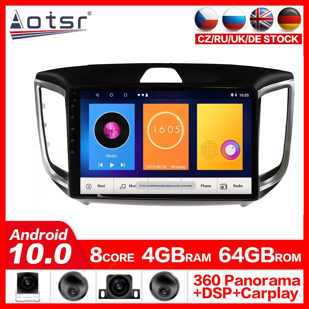 

2 din DVD Dsp Carplay For Hyundai Creta IX25 2015-2018 Car Radio Multimedia Video Player Navigation GPS 360 camera Head unit ips