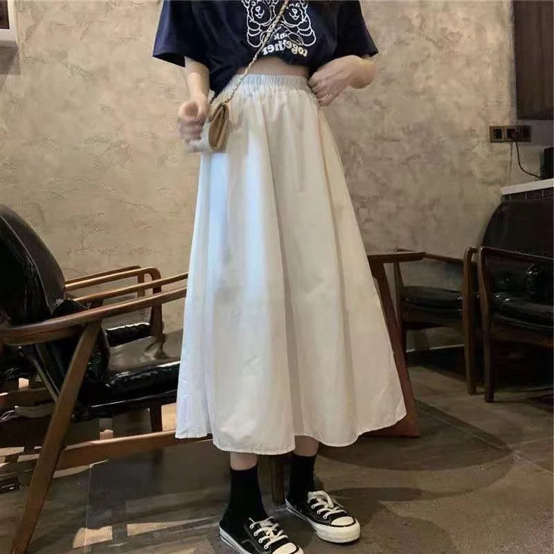 

Japanese JK Skirt Women's Spring and Summer Small High Waist Slimming A- line Umbrella Skirt Retro Elegant Pleated Long Skirt